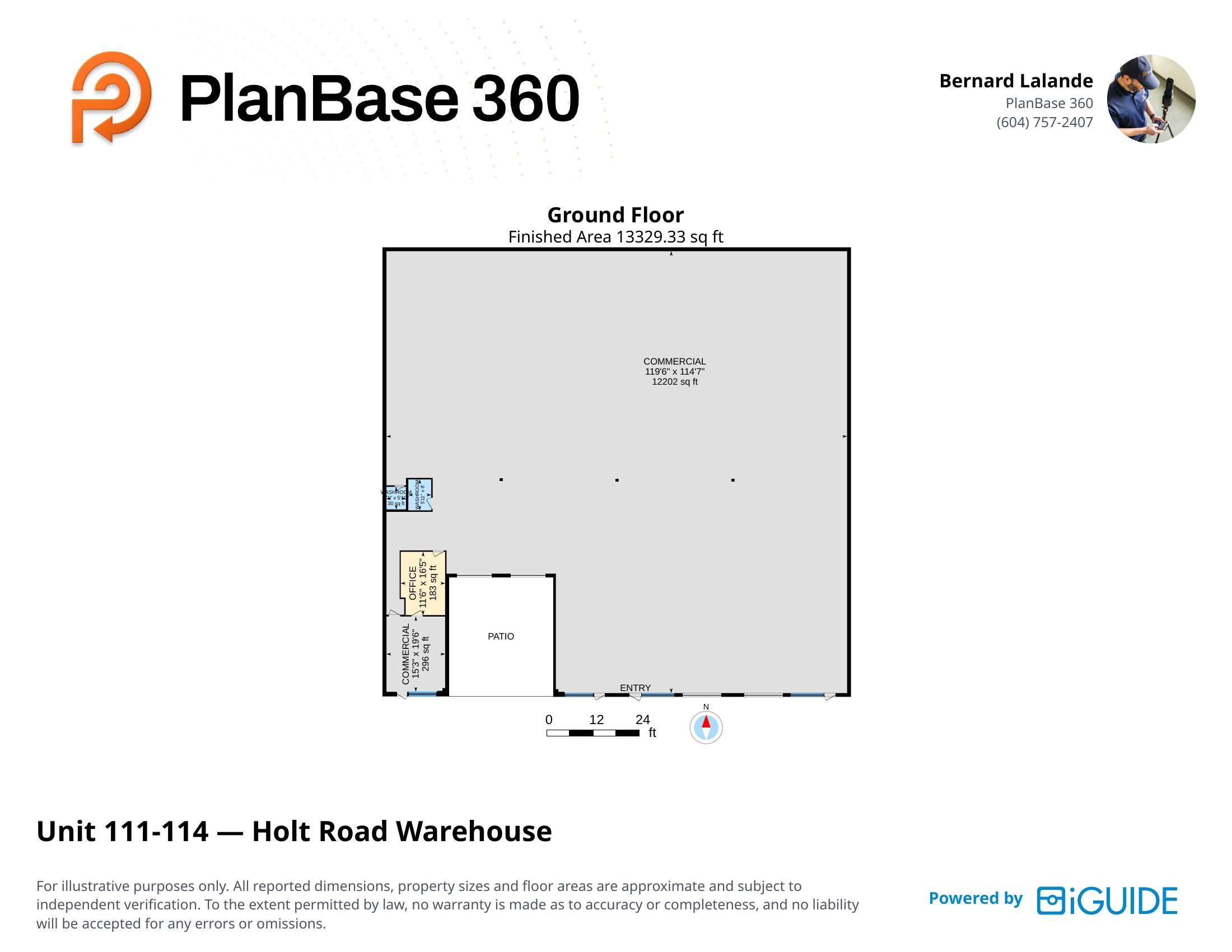Property overview sheet for 8952 Holt Road showing measured areas