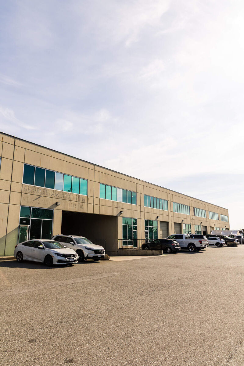 Exterior of the single-storey office and warehouse building at 8952 Holt Road, Surrey